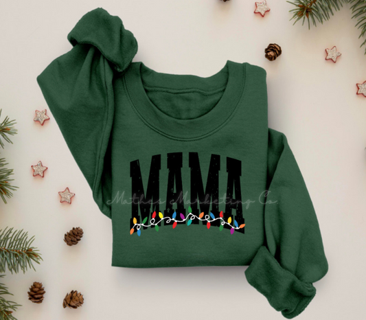 MAMA Christmas Lights Crewneck