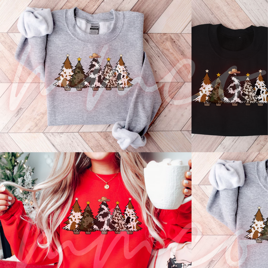 Cowboy Christmas, Animal Print Christmas Trees