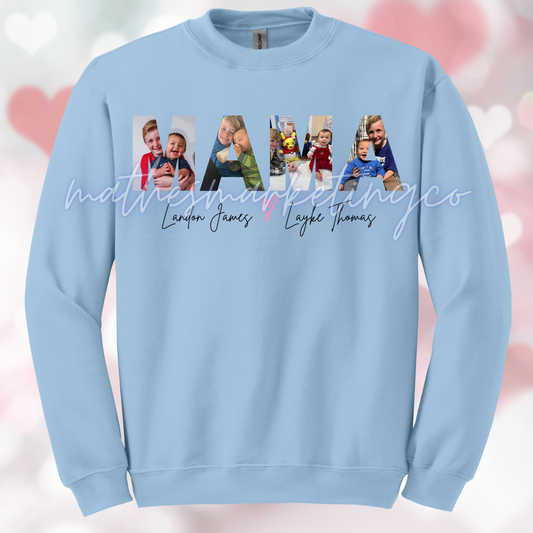 Custom MAMA crewneck, use your custom photos!